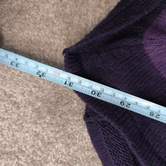 Made in Italy Wool Girly Southwestern Western Coastal Cowgirl Purple Poncho OS - Picture 4 of 5